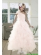 2015 Gorgeous A Line One Shoulder Baby Pink Prom Dress with Beading and Ruffles
