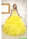 Beand New Beading and Ruffles Flower Girl Dress in Yellow for 2015