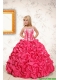 Beautiful Coral Red Little Girl Dress with Appliques and Pick Ups