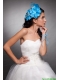 Blue Taffeta Beaded Hand Made Flowers Headpieces