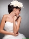Champagne Beaded Taffeta Hand Made Flowers Headpieces