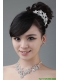 Flower Shape Rhinestone Jewelry Set Including Necklace Earrings And Earrings