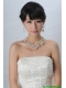 Intensive Flowers Beaded Necklace Tiara and Earrings Jewelry Set