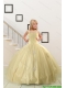 On Sales Appliques Light Yellow Little Girl Dress for 2015