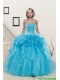 Popular Aqua Blue Little Girl Pageant Dress with Appliques and Pick Ups for 2015