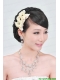 Pretty Alloy With Rhinestone Engagement Jewelry Set Including Necklace And Headpiece