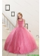 Top Seller Beading and Sequins Baby Pink Flower Girl Dress for 2015 Spring