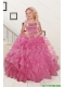 Trendy Pink Little Girl Dress with Beading and Ruffles for 2015 Spring