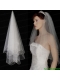 Two Layer Tulle With Pearls Fingertip Veil