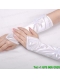 Attractive Satin Fingerless Elbow Length Bridal Gloves With Hand Made Flower