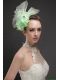 Beautiful Green Tulle Fascinators With Beading And Hand Made Flowers