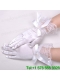 Chic Lycra Fingertips Wrist Length Bridal Gloves With Bow