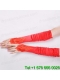 Classical Satin Fingerless Elbow Length Evening Gloves With Appliques And Ruching
