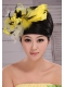 Fashionable Yellow and Black Feather Tulle Women’ s Fascinators