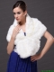 Faux Fur Fashionable V-Neck Wedding Party and Prom Shawls White