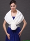 Faux Fur Fashionable V-Neck White Wedding Party and Prom or Cocktail Wedding Wrap