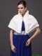 Faux Fur High-Neck White Wedding Party Wrap For Winter