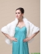 Faux Fur Special Occasion / Wedding Shawl With Open Front