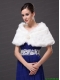 Gorgeous Rabbit Fur Special Occasion / Wedding Shawl In Ivory With V-neck