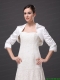 Hot Selling White Satin 3/4 Sleeves Jacket