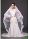 Lace Appliques Two-tier Tulle Drop Veil For Wedding