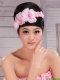 Pink Chiffon Hand Made Flowers and Beading For Headpiece