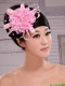Pink Chiffon Ribbon Big Flowers With Pearls For Wedding