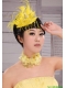 Pretty Yellow Beading Feather Flower Women’ s Fascinators For Party
