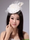 Pure White Fascinators With Net Beading For Party