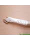 Satin Fingerless Elbow Length Bridal Gloves With Beading And Ruching