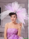 Sweet Lavender and White Corolla Large Hat Headpieces