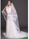 Two-tier Tulle With Lace Appliques Bridal Veil