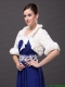 White Faux Fur Bowknot Fold-over Collar Prom Jacket