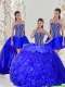 Detachable Beading and Ruffles Sweet 16 Dresses in Royal Blue for 2015