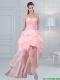 2015 Cute Baby Pink Sweetheart Cheap Dama Dresses with Ruffled Layers and Beading