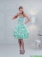 2015 Perfect Ruffled Sweetheart Beaded Prom Dresses in Apple Green