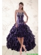 2015 Purple High Low Christmas Party Dresses for Spring