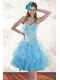 2015 Spring Baby Blue Sweetheart Prom Dresses with Embroidery