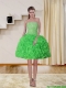 2015 Spring Green Strapless Dama Dresses with Beading and Ruffles
