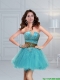 Aqua Blue Beaded Leopard Printed Perfect Prom Dresses for 2015