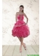 Coral Red Strapless Christmas Party Dresses with Beading and Ruffles