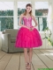 Hot Pink Sweetheart 2015 Spring Cute Prom Dresses with Beading