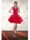Beading Sexy Sweetheart Red 2015 Prom Gown with Ruffled Layers