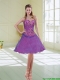 Cheap Purple Sweetheart Beading 2015 Prom Dress with Ruffled Layers and Appliques