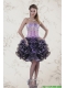 Cheap Strapless Multi Color Prom Dresses with Ruffles and Appliqeues