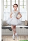 Exquisite Scoop White Flower Girl Dresses with Hand Made Flowers for 2015