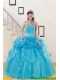 2015 Best Teal Quince Gown with Embroidery and Pick Ups