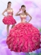 2015 Multi Color Sweetheart Quince Dress with Ruffles and Beading