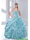 Best Sweetheart Beading Aqua Blue Quinceanera Dresses in Taffeta for 2015