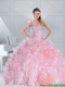 One Shoulder Baby Pink Quinceanera Dresses with Ruffles and Beading for 2015